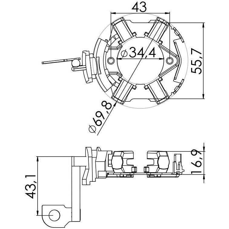 Porta Escovas para Motor de Partida com 4 Escovas - Unifap - 1.269/4 - (3)