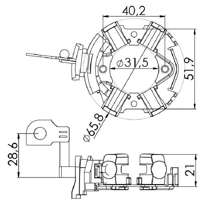 Porta Escovas para Motor de Partida com 4 Escovas - Unifap - 1.273/4 - (3)