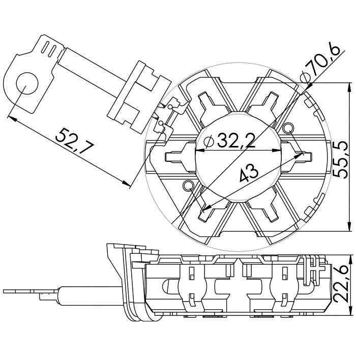 Porta Escovas para Motor de Partida com 6 Escovas - Unifap - 1.294/6 - (3)