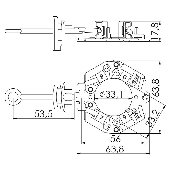 Porta Escovas para Motor de Partida com 4 Escovas - Unifap - 1.309/4 - (3)