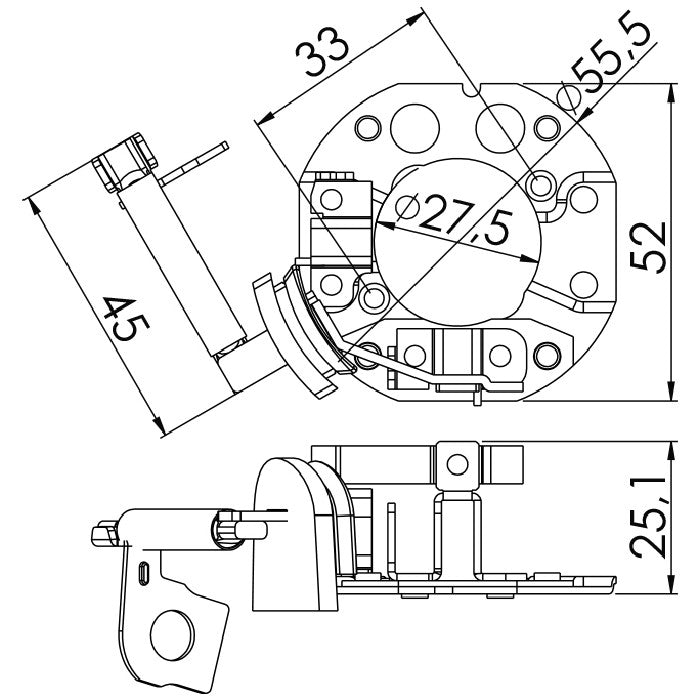 Porta Escovas para Motor de Partida com 2 Escovas - Unifap - 1.324/2 - (3)