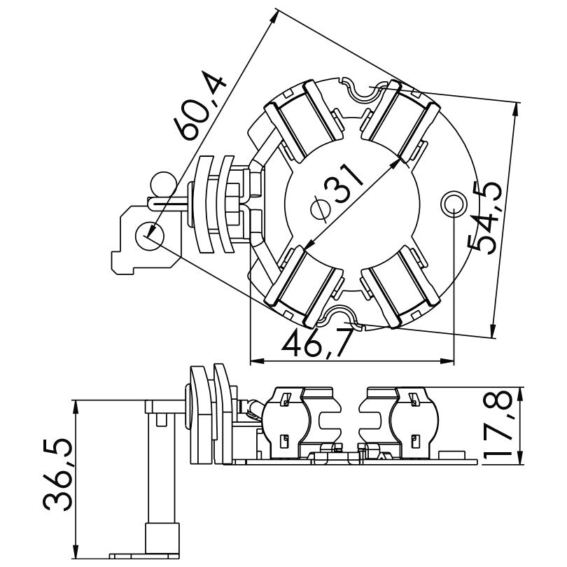 Porta Escovas para Motor de Partida com 4 Escovas - Unifap - 1.325/4 - (3)
