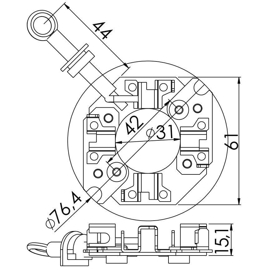 Porta Escovas para Motor de Partida com 4 Escovas - Unifap - 1.340/4 - (3)
