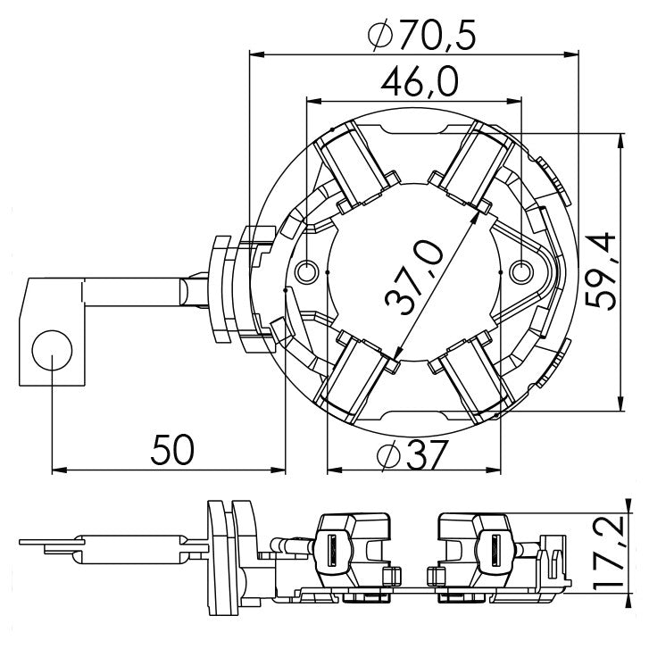 Porta Escovas para Motor de Partida com 4 Escovas - Unifap - 1.352/4 - (3)