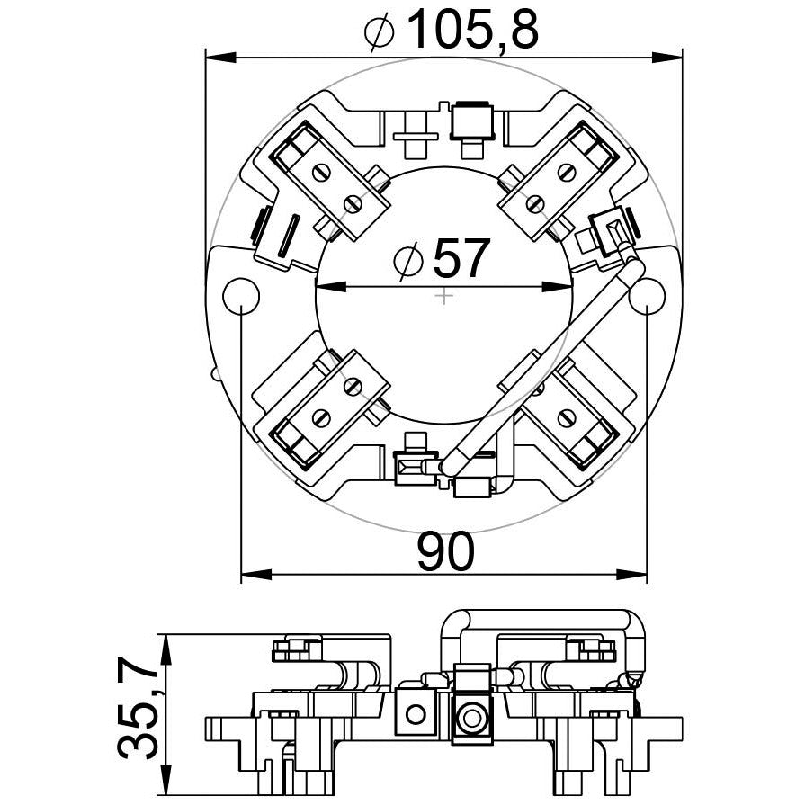 Porta Escovas para Motor de Partida com 4 Escovas - Unifap - 1.355/4 - (3)