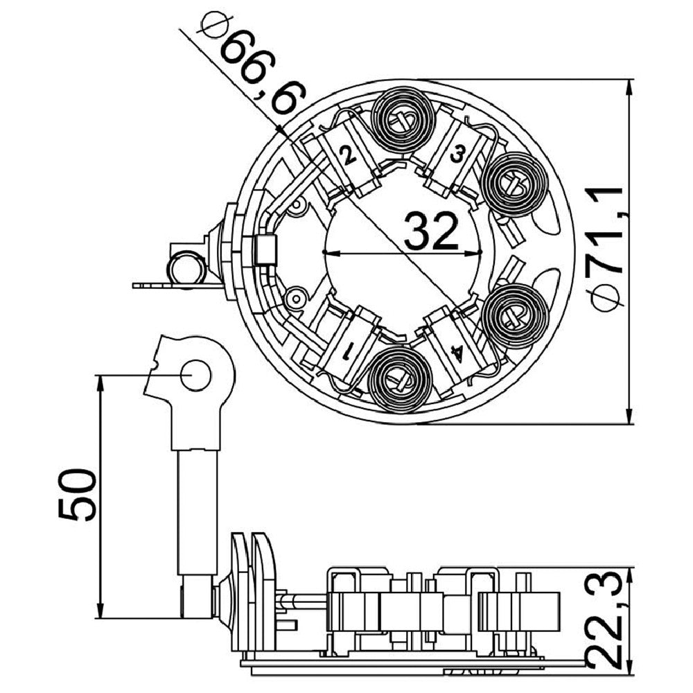 Porta Escovas para Motor de Partida com 4 Escovas - Unifap - 1.356/4 - (3)