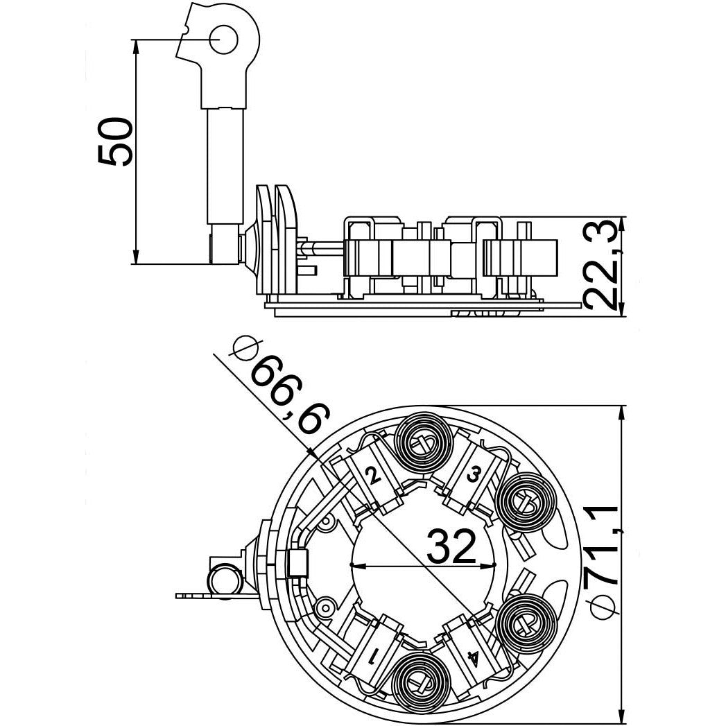 Porta Escovas para Motor de Partida com 4 Escovas - Unifap - 1.356/4 - (4)