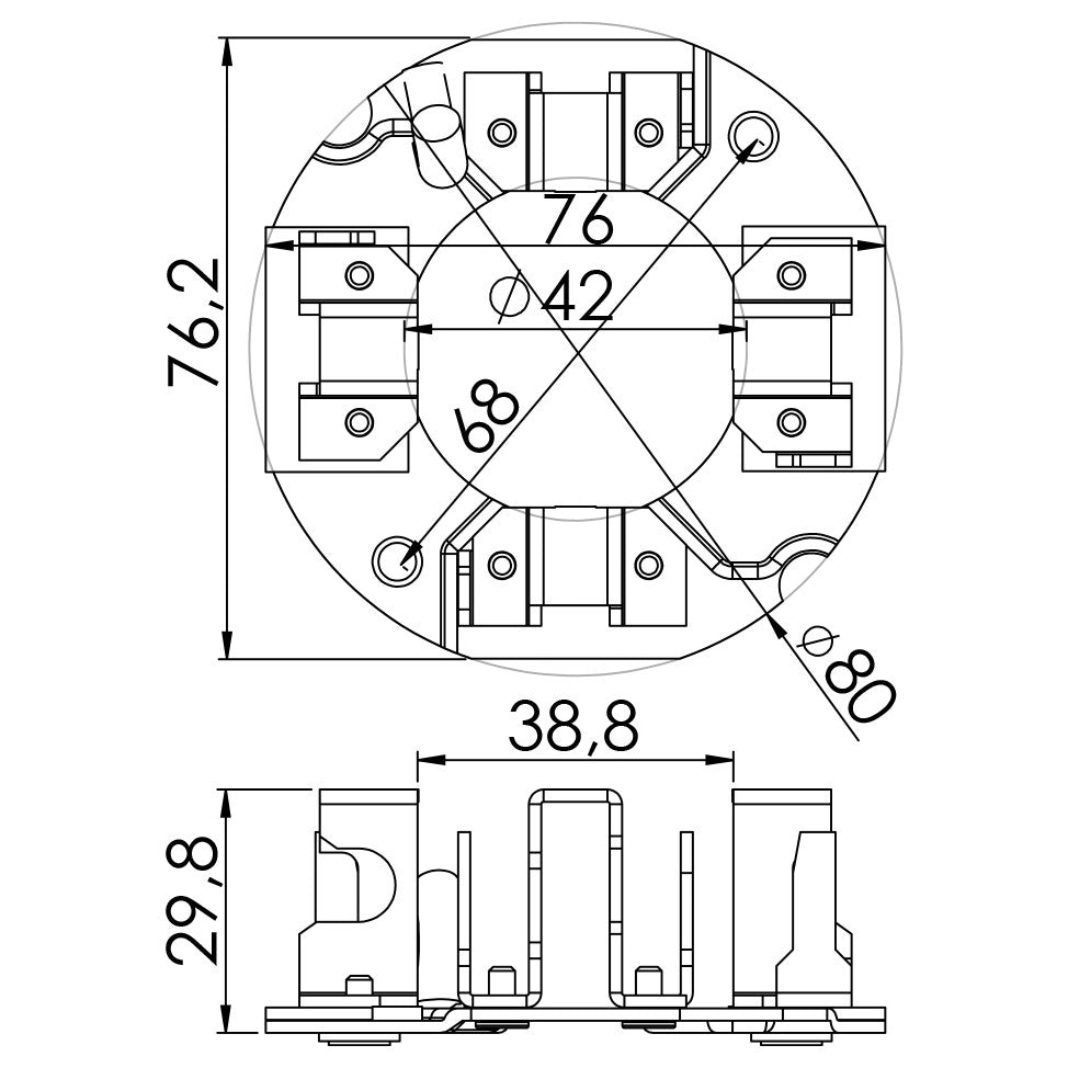 Porta Escovas para Motor de Partida com 4 Escovas - Unifap - 1.192/4 - (3)