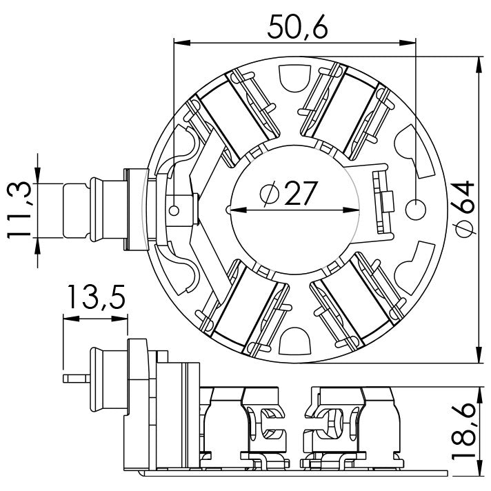 Porta Escovas para Motor de Partida com 4 Escovas - Unifap - 1.249/4 - (3)
