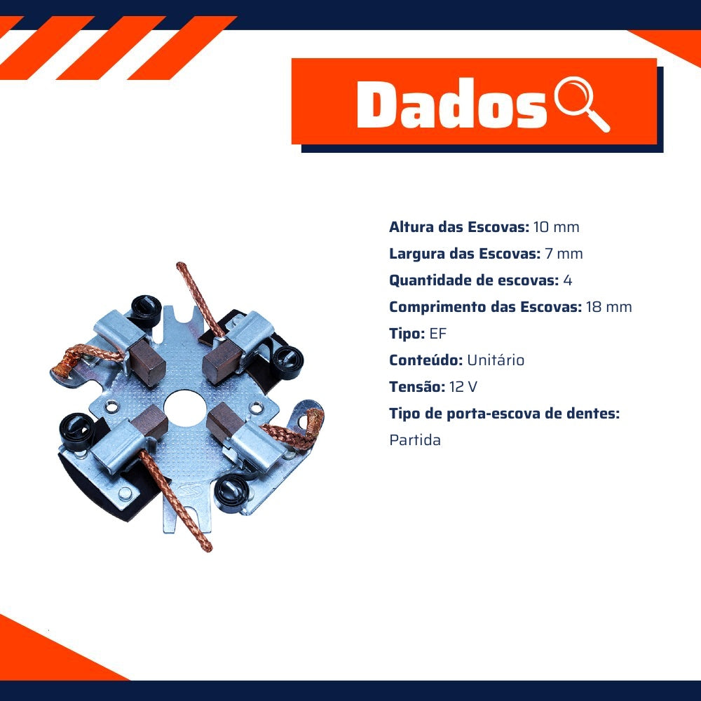 Porta Escovas para Motor de Partida com 4 Escovas - Unifap - 1.101/4 - (3)