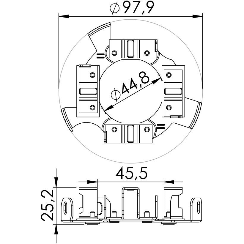 Porta Escovas para Motor de Partida com 4 Escovas - Unifap - 1.102/4 - (3)