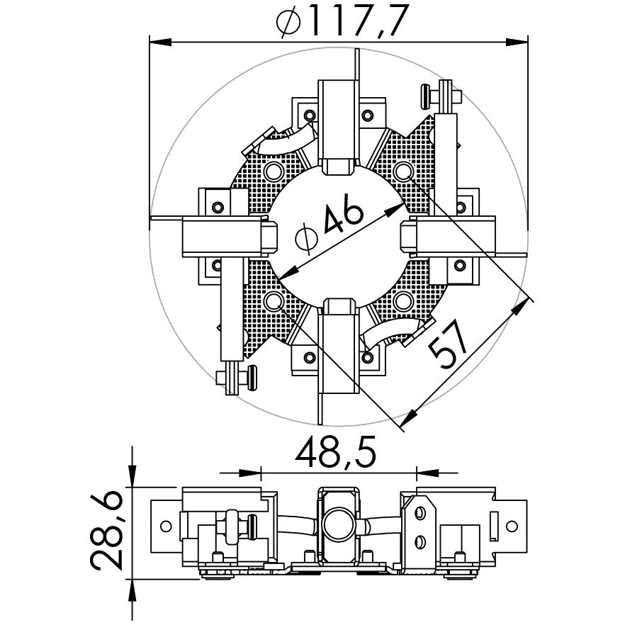 Porta Escovas para Motor de Partida com 4 Escovas - Unifap - 1.105/4 - (3)