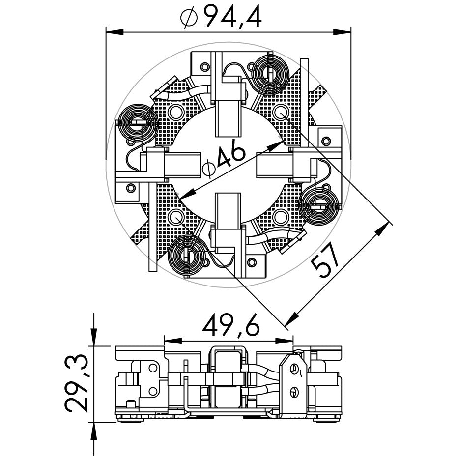 Porta Escovas para Motor de Partida com 4 Escovas - Unifap - 1.112/4 - (3)