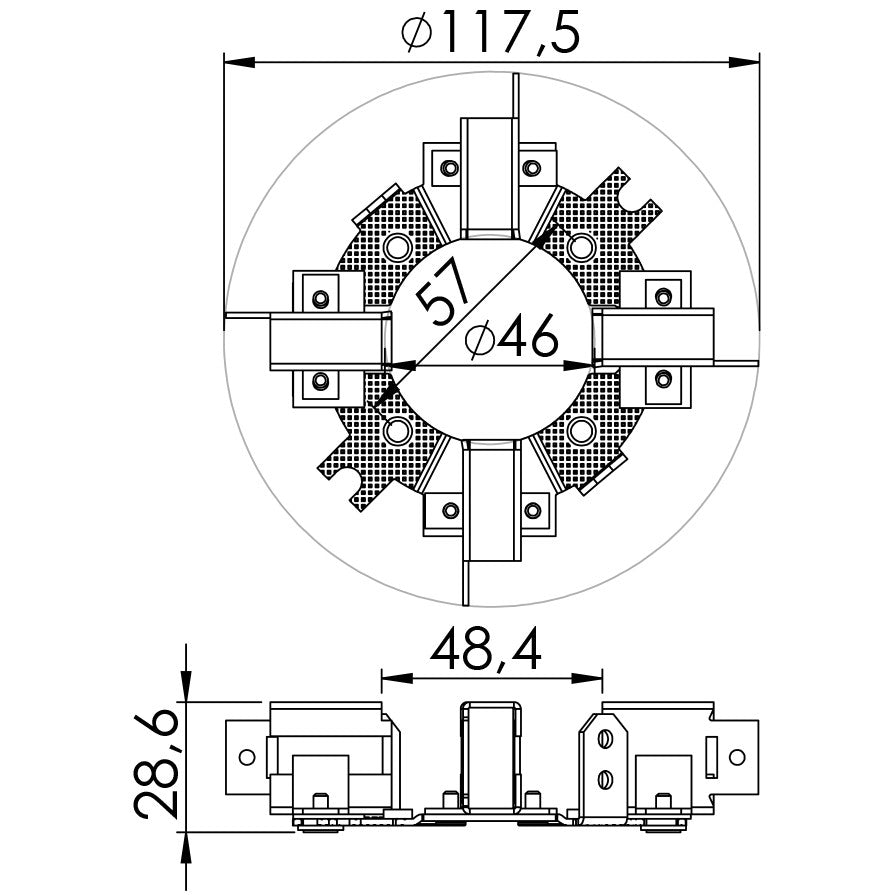 Porta Escovas para Motor de Partida com 4 Escovas - Unifap - 1.113/4 - (3)