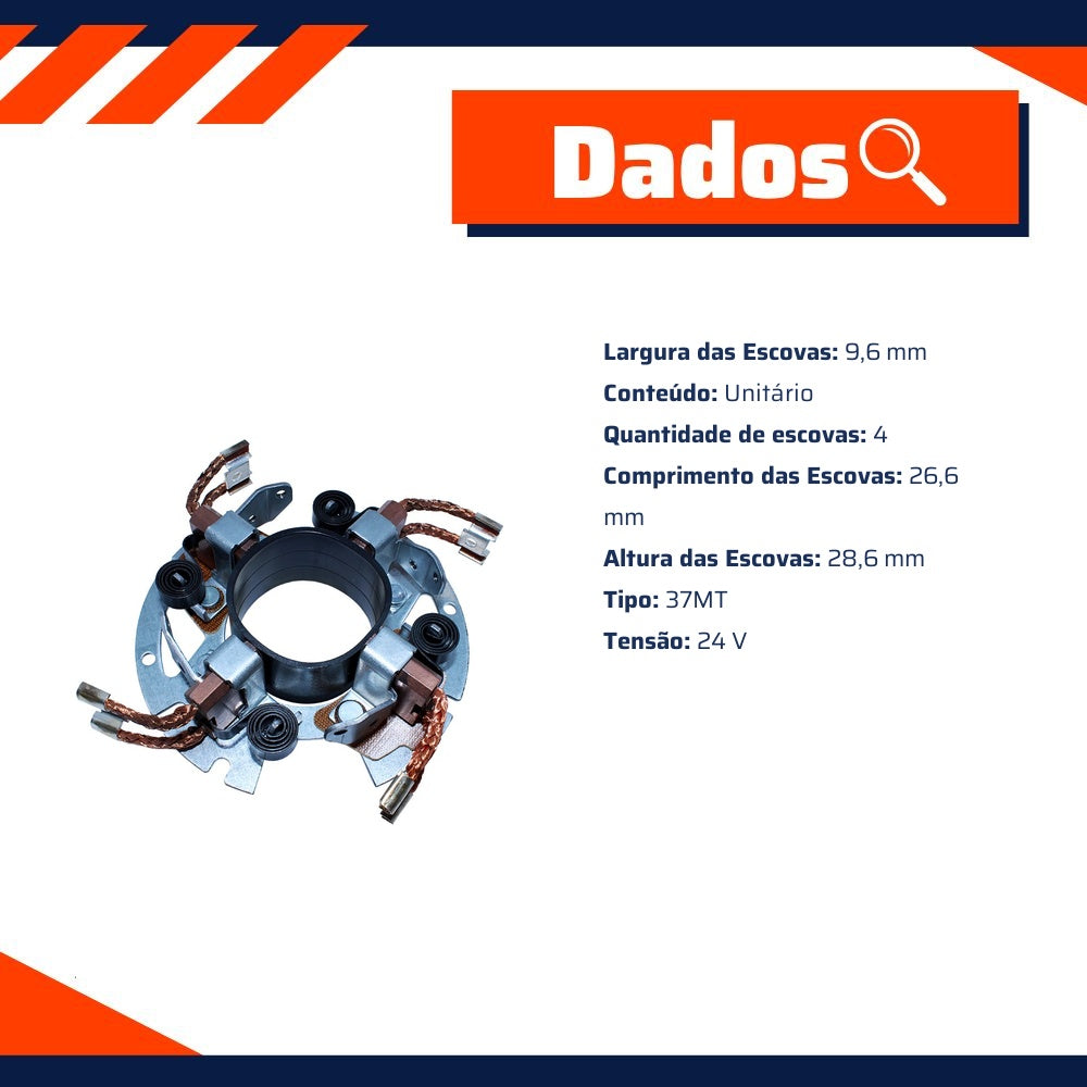 Porta Escovas para Motor de Partida com 4 Escovas - Unifap - 1.121/4 - (3)