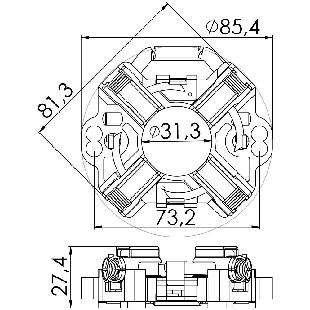 Porta Escovas para Motor de Partida com 4 Escovas - Unifap - 1.132/4 - (3)
