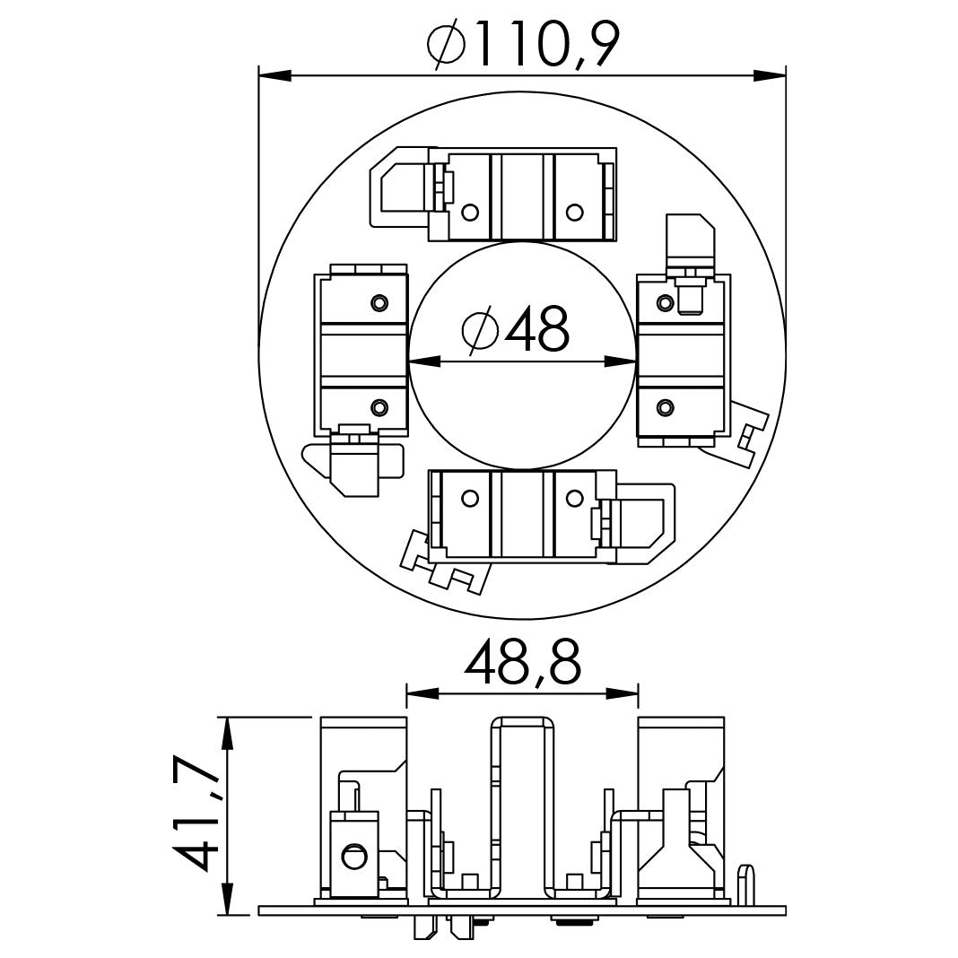Porta Escovas para Motor de Partida com 4 Escovas - Unifap - 1.136/4 - (3)