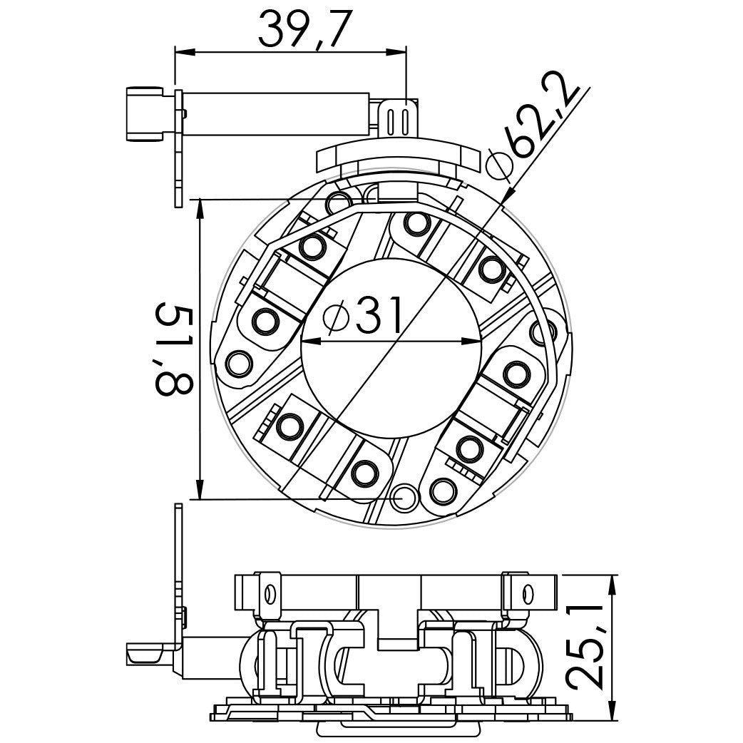 Porta Escovas para Motor de Partida com 4 Escovas - Unifap - 1.137/4 - (3)