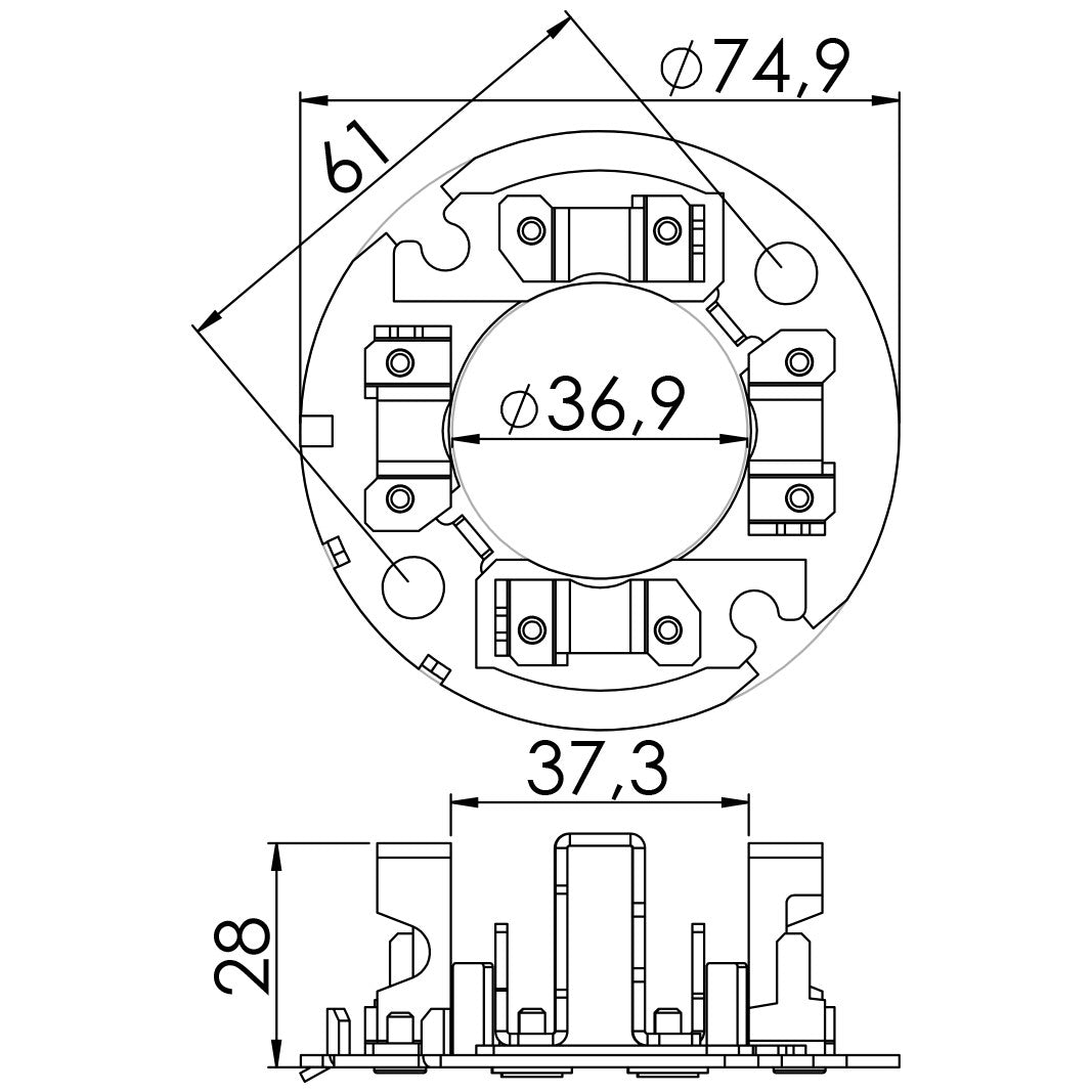 Porta Escovas para Motor de Partida com 4 Escovas - Unifap - 1.154/4 - (3)