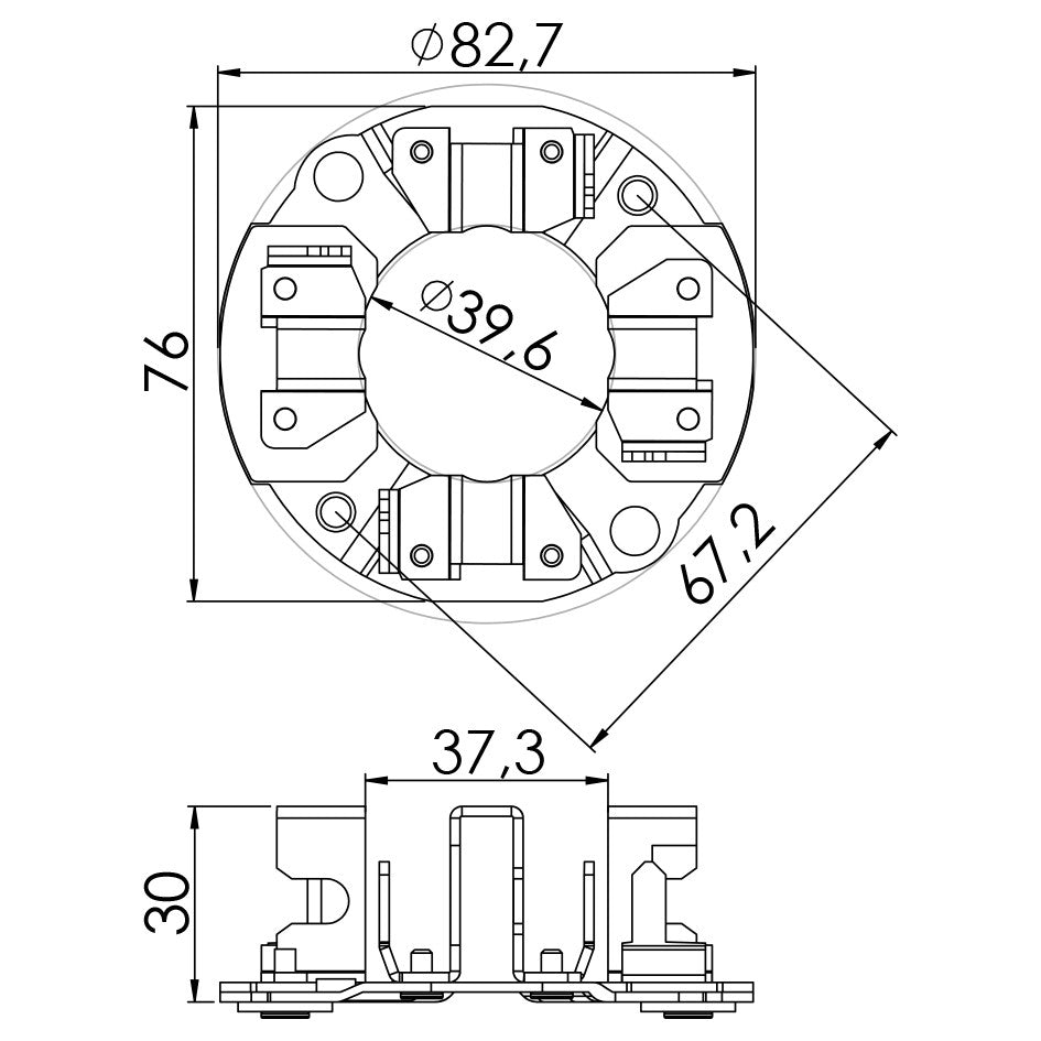 Porta Escovas para Motor de Partida com 4 Escovas - Unifap - 1.153/4 - (3)