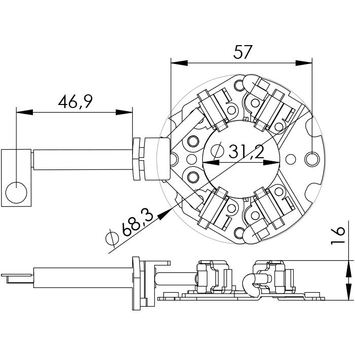 Porta Escovas para Motor de Partida com 4 Escovas - Unifap - 1.155/4 - (3)
