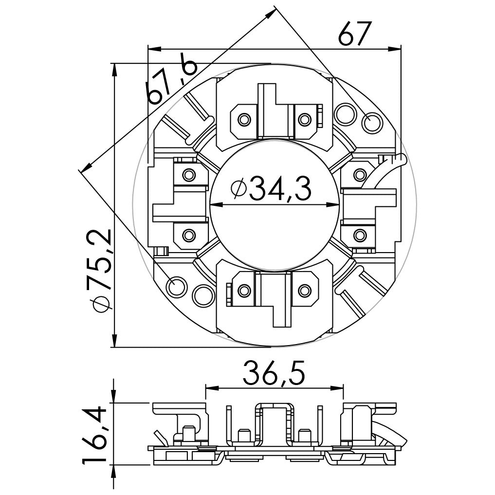 Porta Escovas para Motor de Partida com 4 Escovas - Unifap - 1.159/4 - (3)