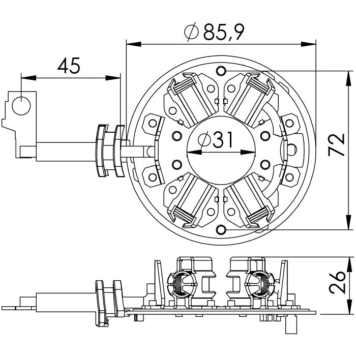 Porta Escovas para Motor de Partida com 4 Escovas - Unifap - 1.162/4 - (3)