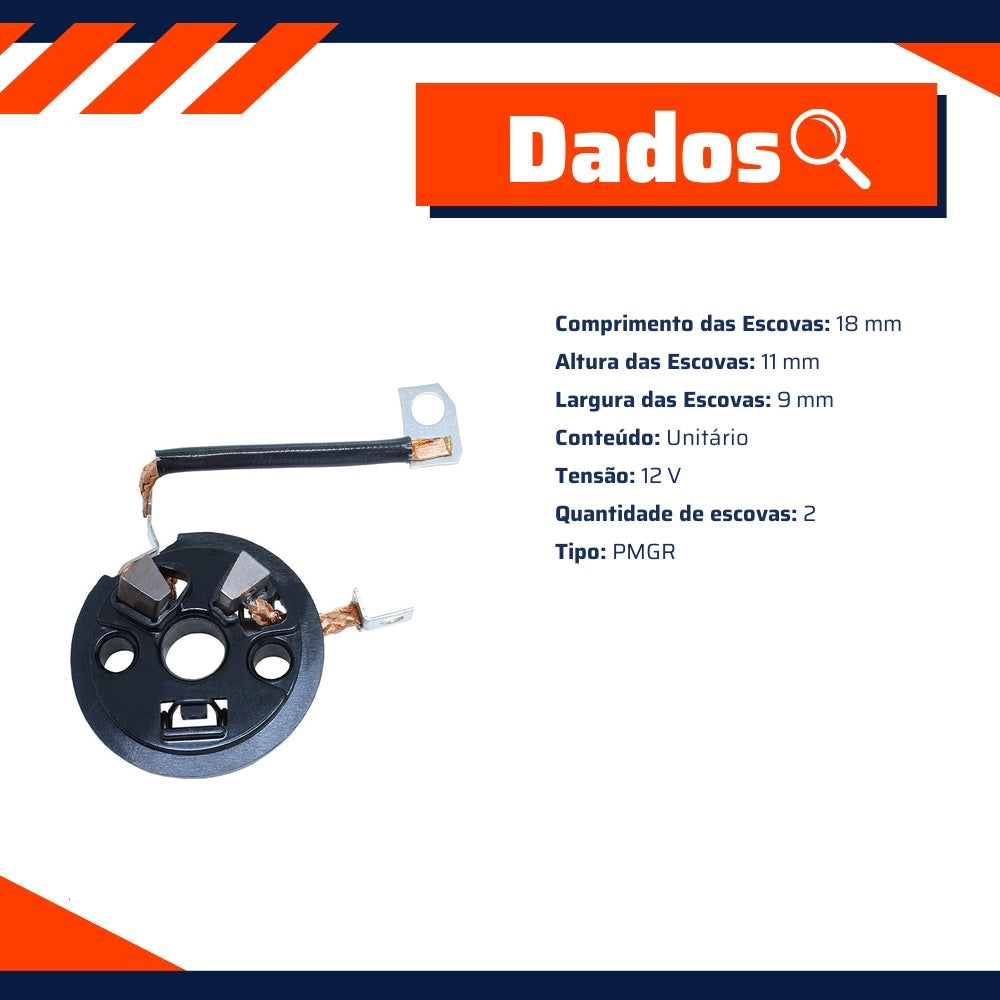 Porta Escovas para Motor de Partida com 2 Escovas - Unifap - 1.172/2 - (3)