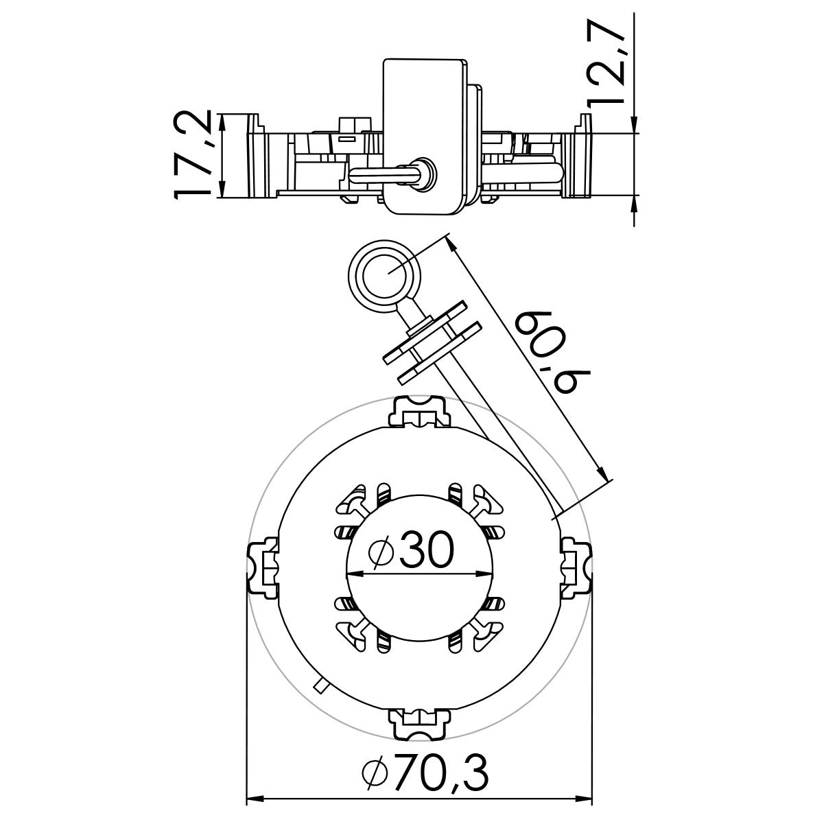 Porta Escovas para Motor de Partida com 3 Escovas - Unifap - 1.173/3 - (3)