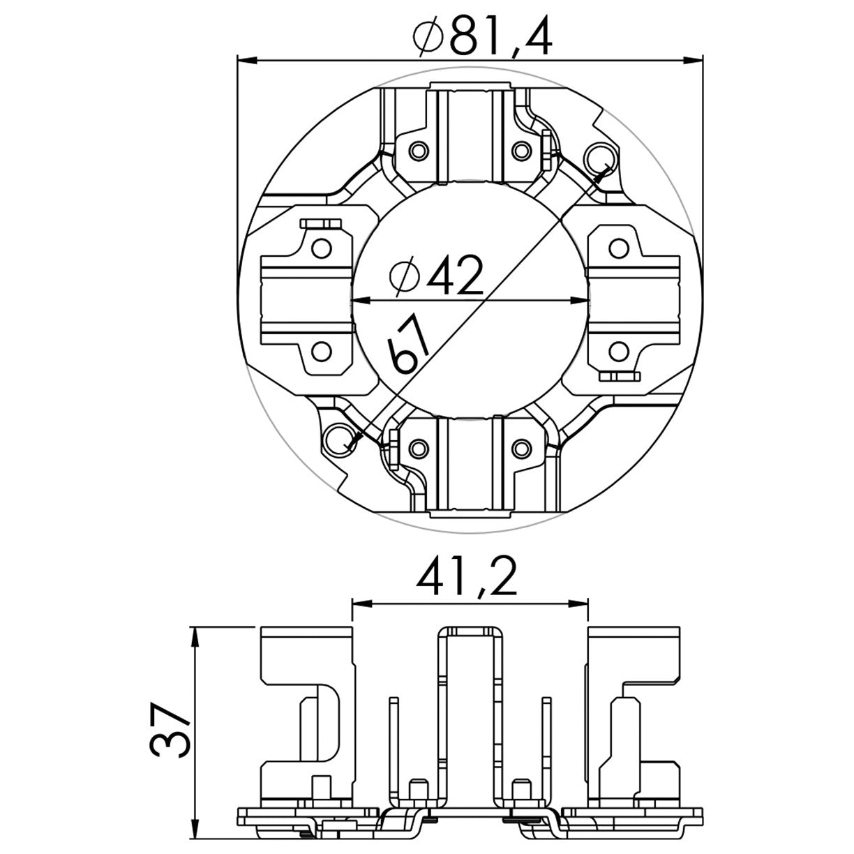 Porta Escovas para Motor de Partida com 4 Escovas - Unifap - 1.187/4 - (3)