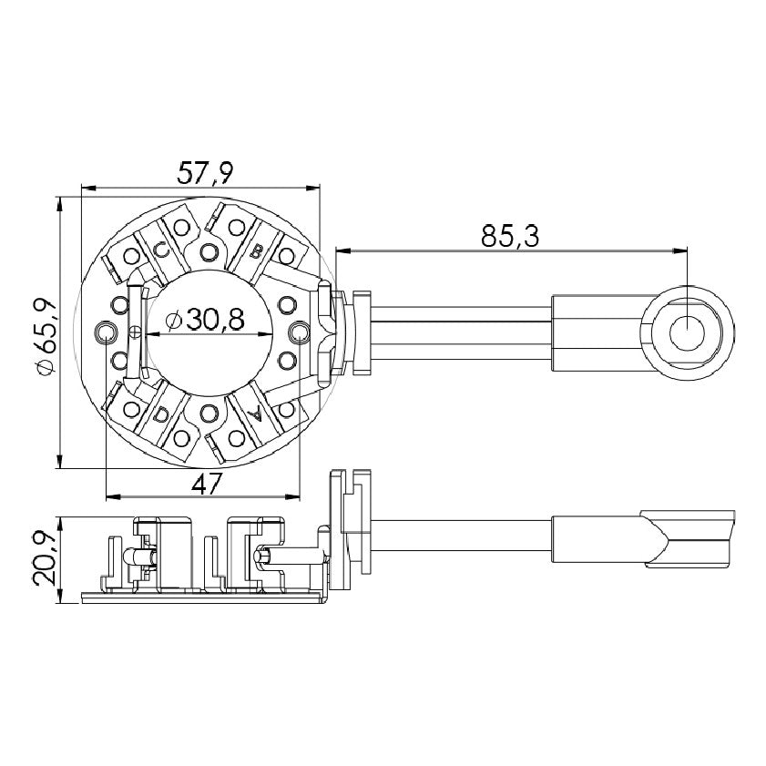 Porta Escovas para Motor de Partida com 4 Escovas - Unifap - 1.200/4 - (3)