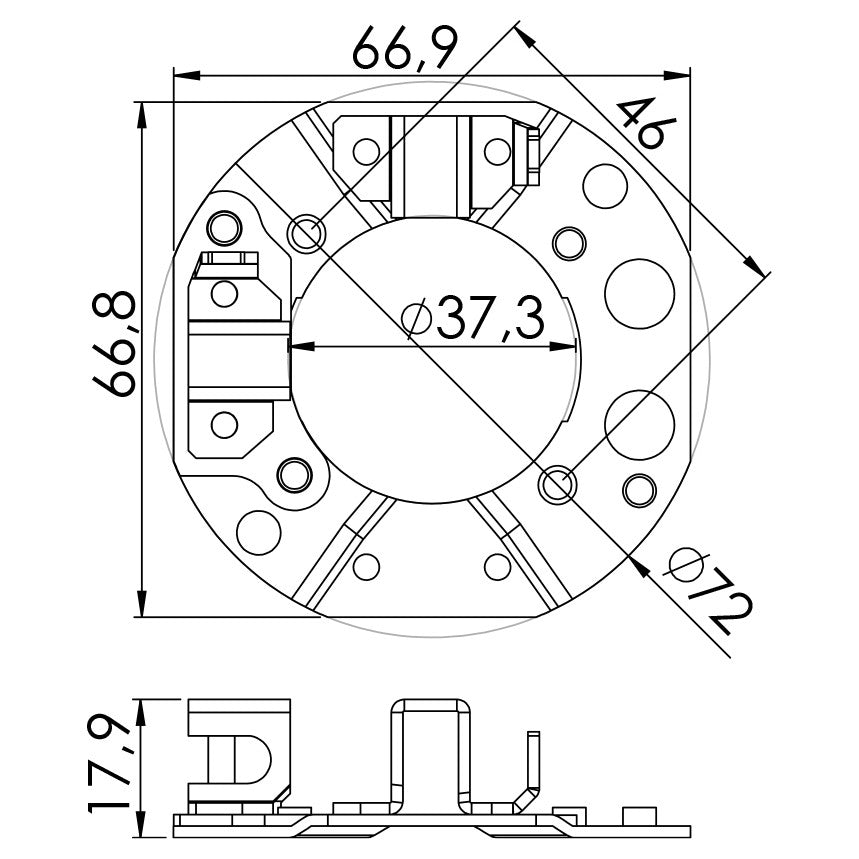 Porta Escovas para Motor de Partida com 2 Escovas - Unifap - 1.202/2 - (3)