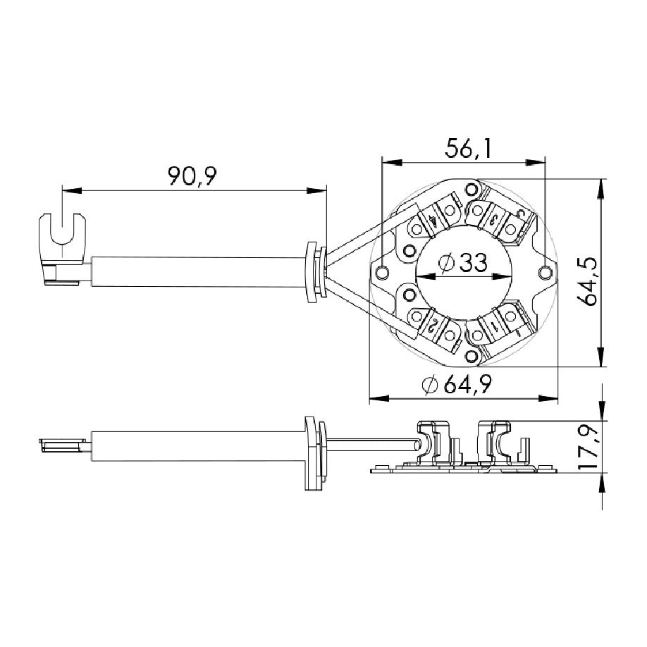 Porta Escovas para Motor de Partida com 4 Escovas - Unifap - 1.205/4 - (3)