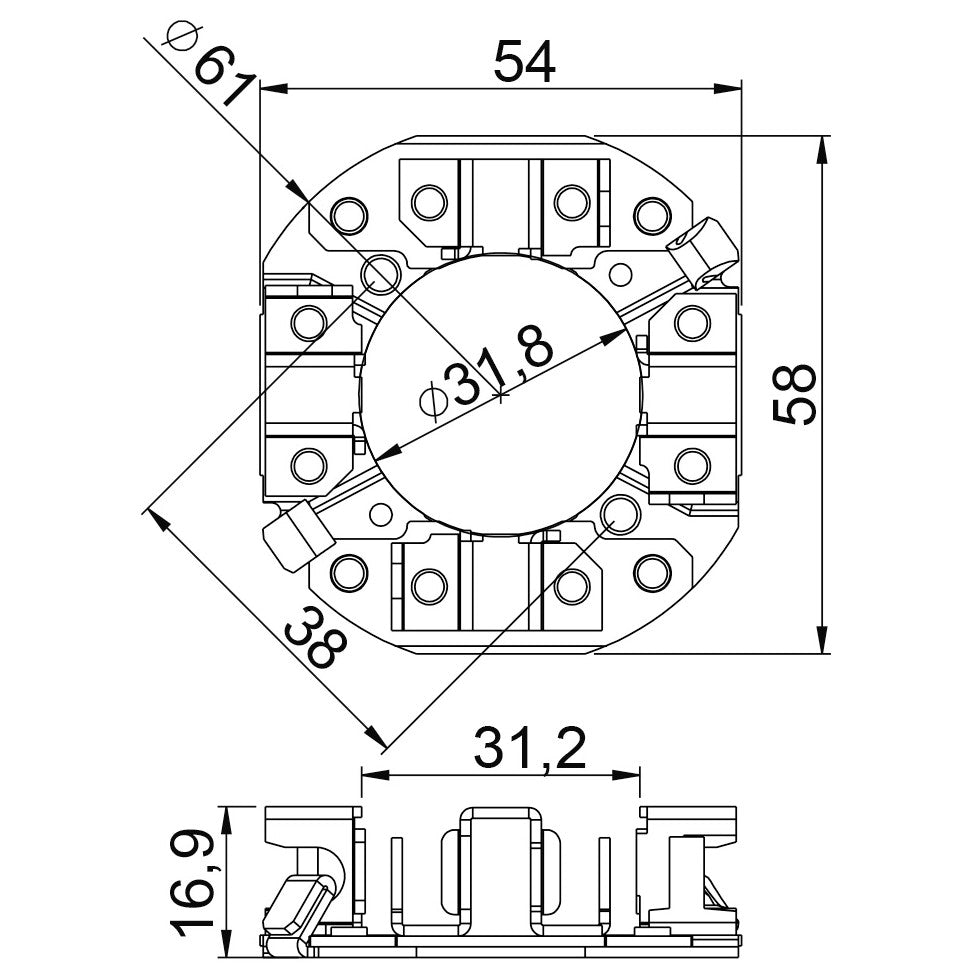 Porta Escovas para Motor de Partida com 4 Escovas - Unifap - 1.209/4 - (3)