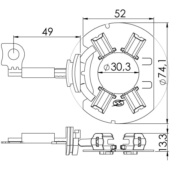 Porta Escovas para Motor de Partida com 4 Escovas - Unifap - 1.210/4 - (3)