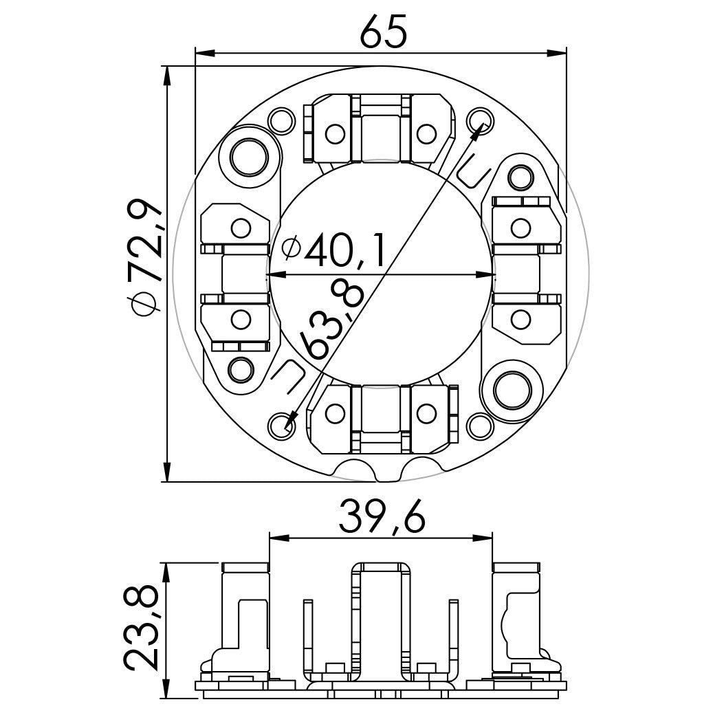Porta Escovas para Motor de Partida com 4 Escovas - Unifap - 1.214/4 - (3)