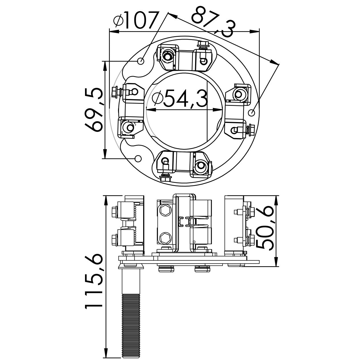 Porta Escovas para Motor de Partida com 4 Escovas - Unifap - 1.220/4 - (3)