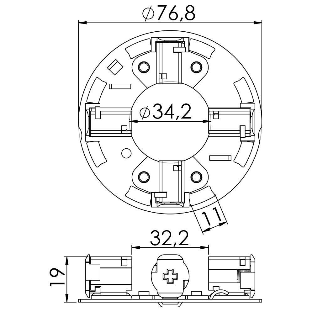 Porta Escovas para Motor de Partida com 4 Escovas - Unifap - 1.229/4 - (3)