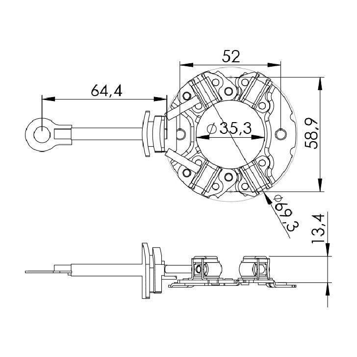 Porta Escovas para Motor de Partida com 4 Escovas - Unifap - 1.231/4 - (3)