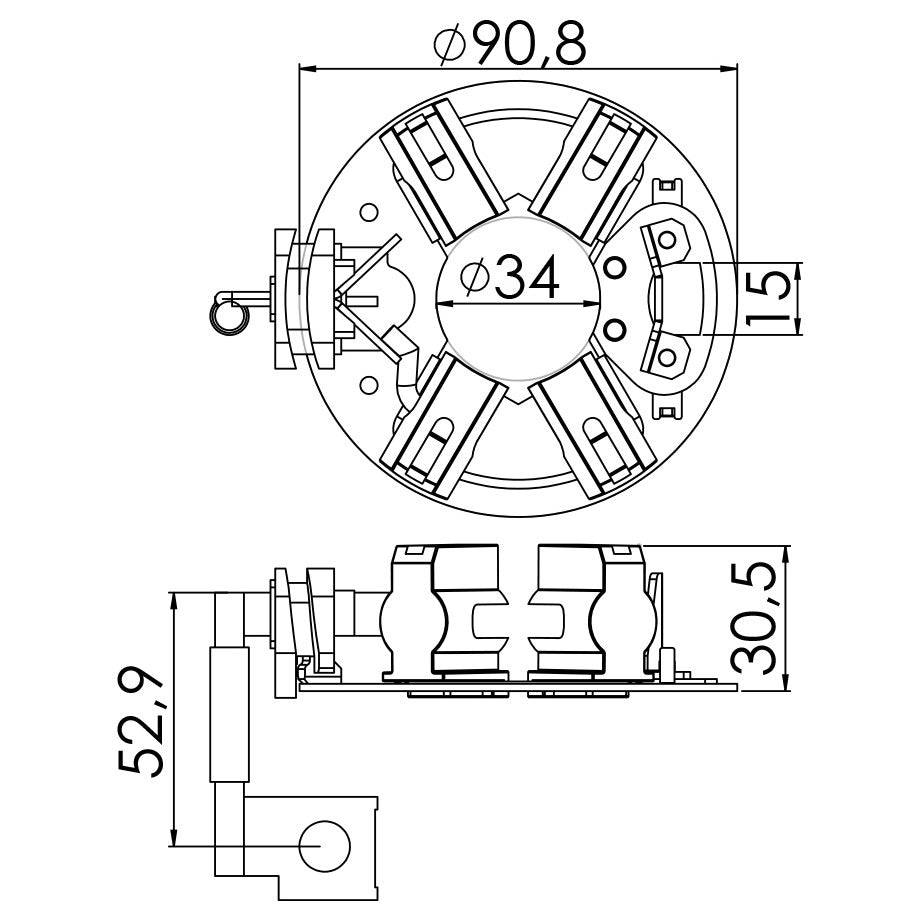 Porta Escovas para Motor de Partida com 4 Escovas - Unifap - 1.233/4 - (3)