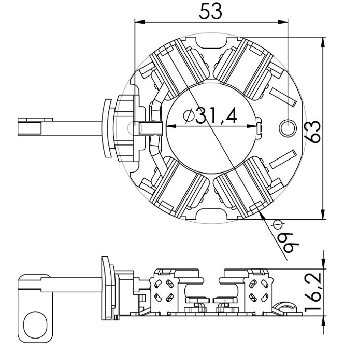 Porta Escovas para Motor de Partida com 4 Escovas - Unifap - 1.234/4 - (3)