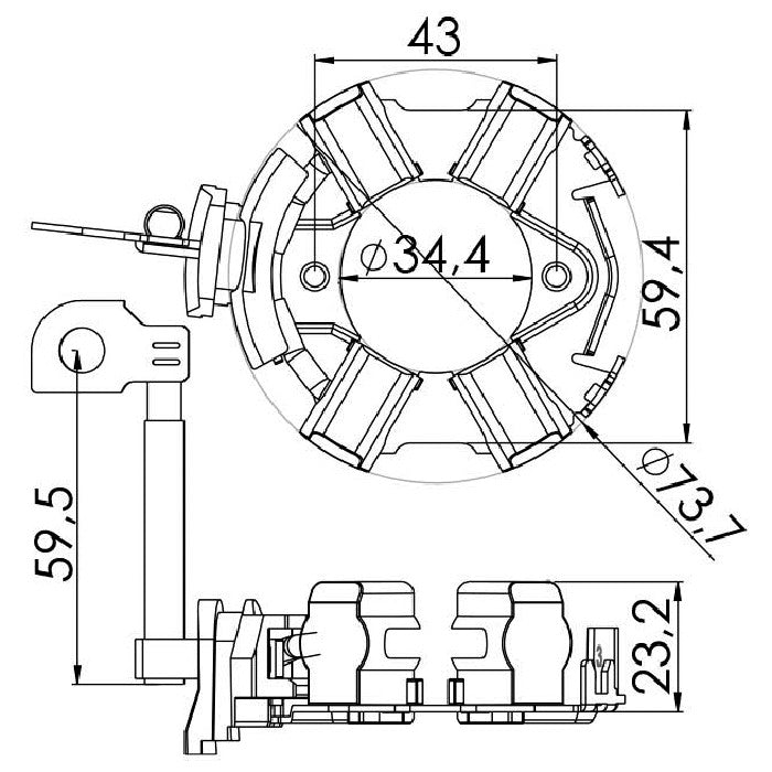Porta Escovas para Motor de Partida com 4 Escovas - Unifap - 1.240/4 - (3)