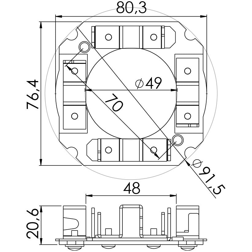 Porta Escovas para Motor de Partida com 4 Escovas - Unifap - 1.243/4 - (3)