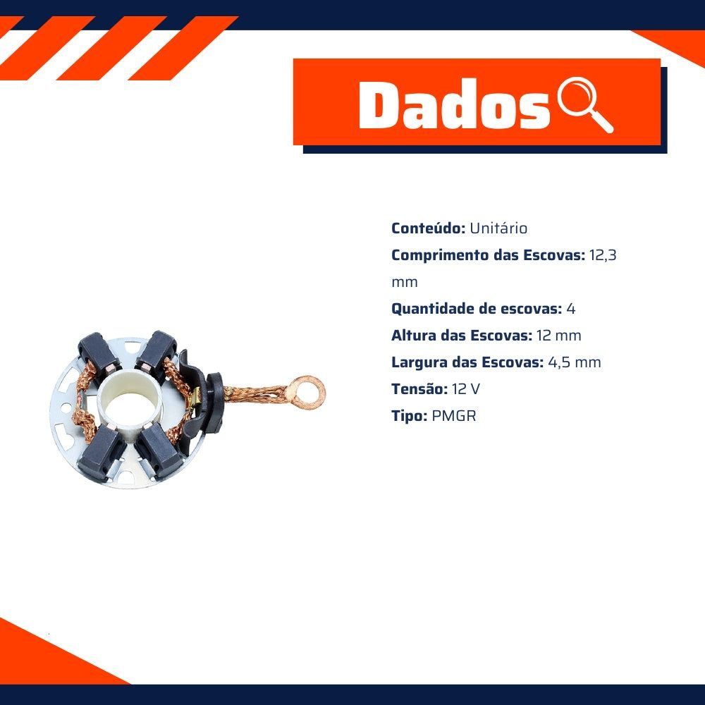 Porta Escovas para Motor de Partida com 4 Escovas - Unifap - 1.250/4 - (3)