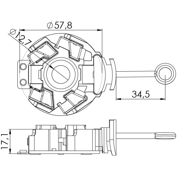 Porta Escovas para Motor de Partida com 4 Escovas - Unifap - 1.254/4 - (3)