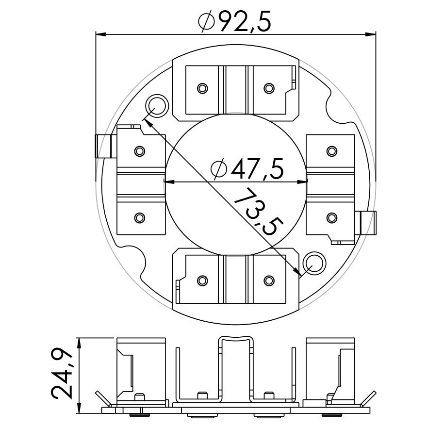 Porta Escovas para Motor de Partida com 4 Escovas - Unifap - 1.255/4 - (3)