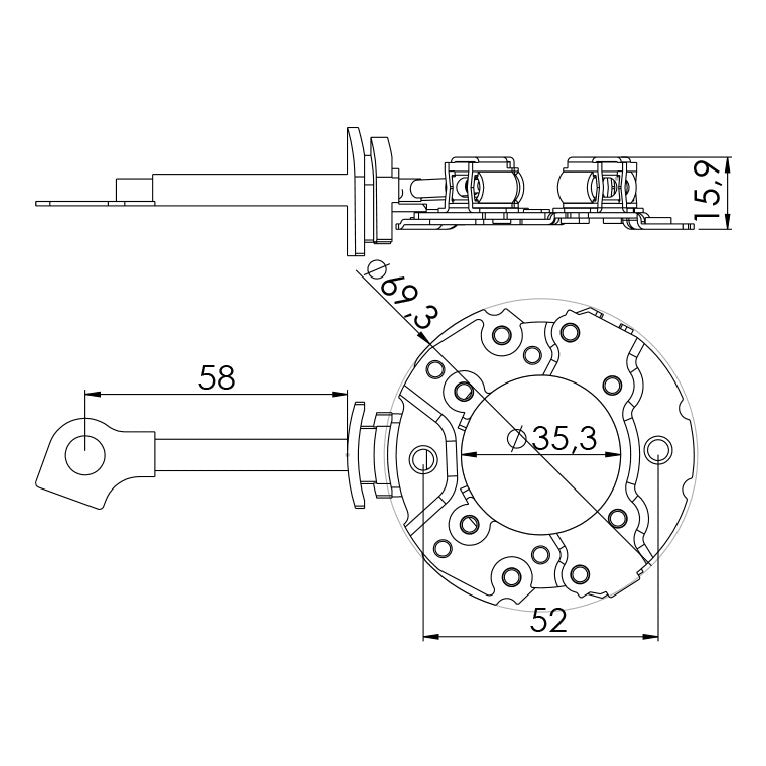 Porta Escovas para Motor de Partida com 4 Escovas - Unifap - 1.260/4 - (3)