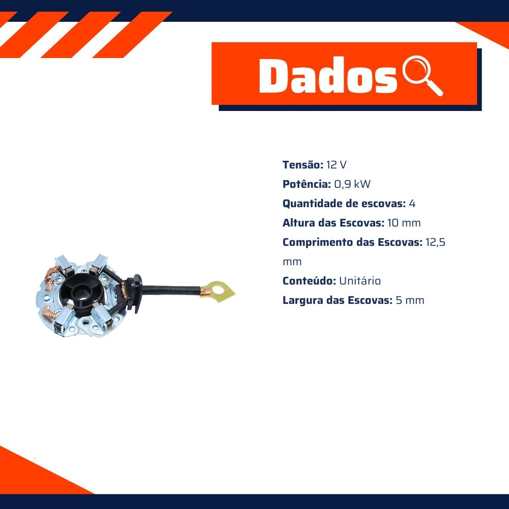 Porta Escovas para Motor de Partida com 4 Escovas - Unifap - 1.260/4 - (3)