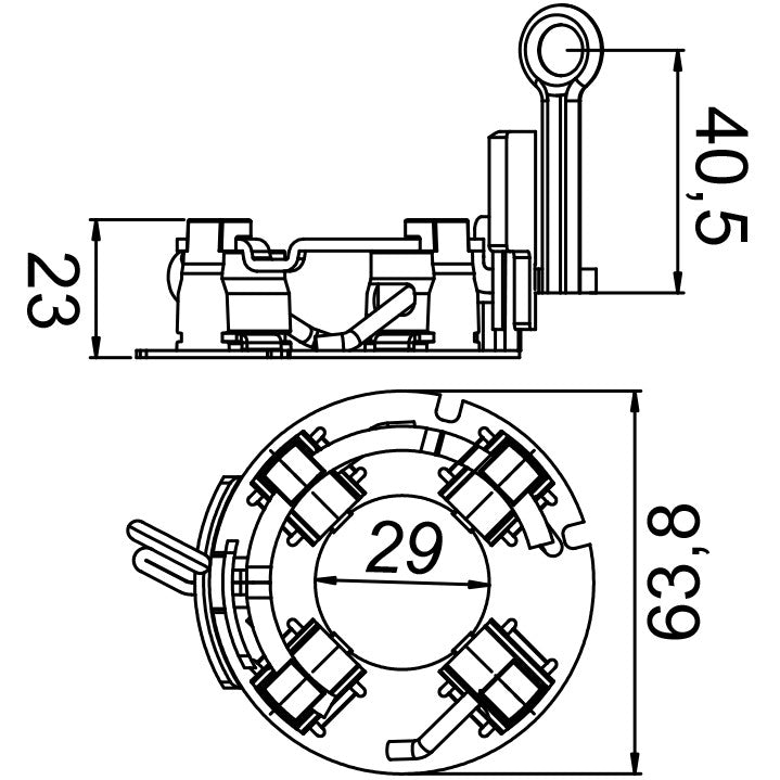 Porta Escovas para Motor de Partida com 4 Escovas - Unifap - 1.262/4 - (3)