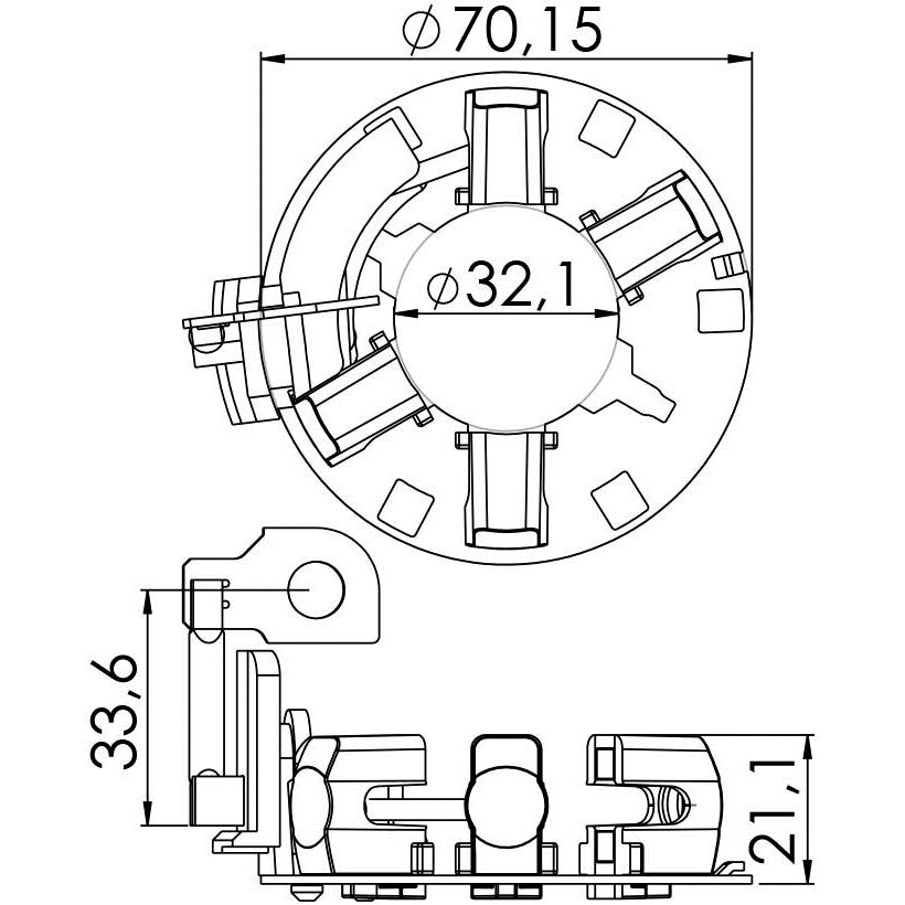 Porta Escovas para Motor de Partida com 4 Escovas - Unifap - 1.284/4 - (3)